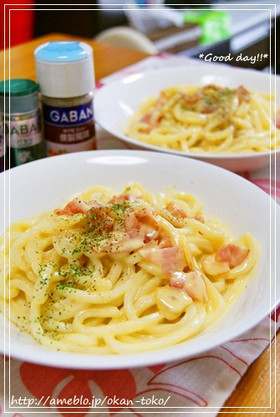 簡単♪全卵DE☆カルボナーラうどん*